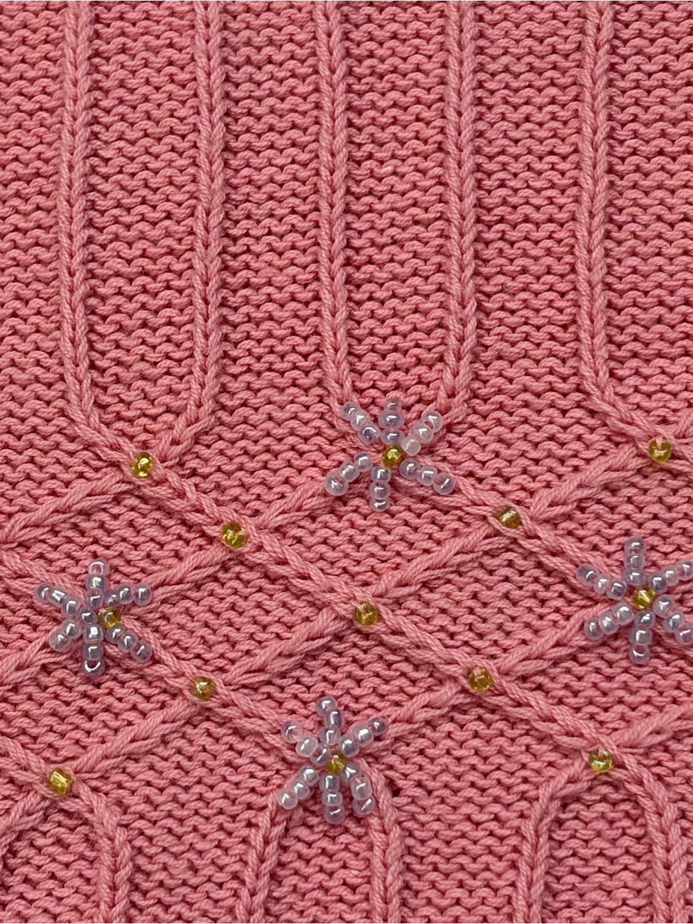 Vintage Betsey Johnson Pink Beaded Cardigan - Picture 7 of 9